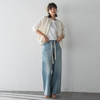 リネンシアータックブルゾン≪手洗い可能≫