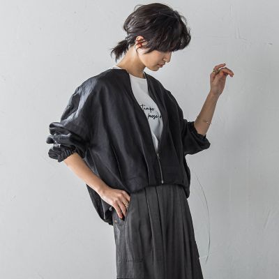 リネンシアータックブルゾン≪手洗い可能≫