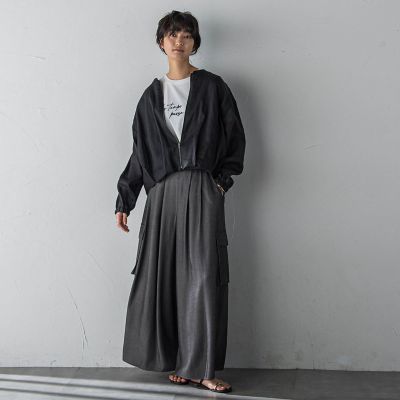 リネンシアータックブルゾン≪手洗い可能≫
