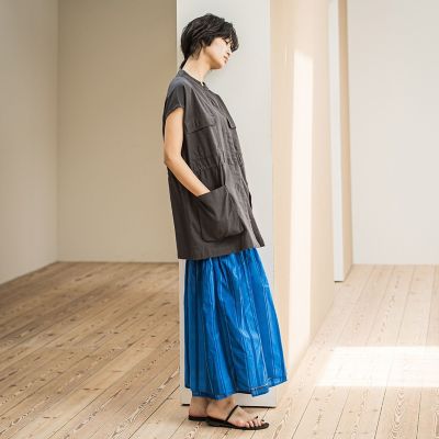 コットンリネンワークジレ≪手洗い可能≫