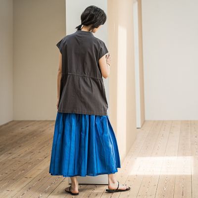 コットンリネンワークジレ≪手洗い可能≫
