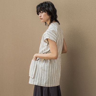 コットンリネンワークジレ≪手洗い可能≫
