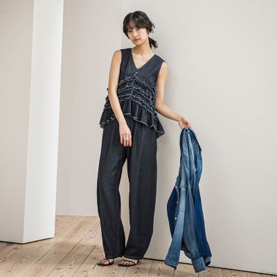 レイヤードフリルデニムベスト≪洗濯機で洗える≫ | MAYSON GREY
