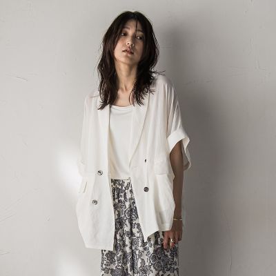 MISTERGENTLEMAN ダブルブレスト半袖　ジャケット　シャツ MISTERGENTLEMAN ダブルブレスト半袖シャツ（MISTERGENTLEMAN
