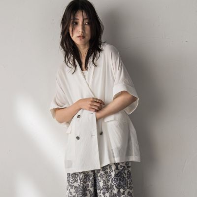 ダブルブレスト半袖ジャケット≪手洗い可能≫ | MAYSON GREY