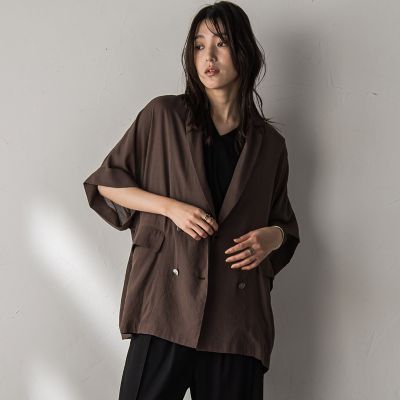MISTERGENTLEMAN ダブルブレスト半袖　ジャケット　シャツ MISTERGENTLEMAN ダブルブレスト半袖シャツ（MISTERGENTLEMAN