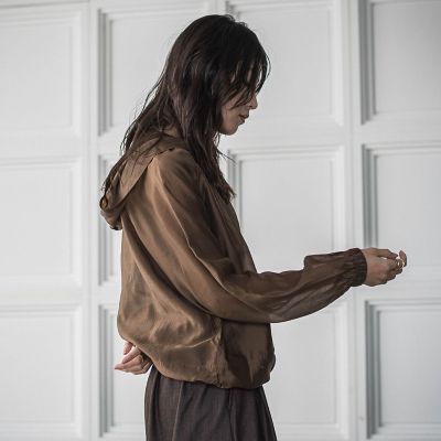 【美品】Stone  COTTON ブルゾン シアーオーガンジー長袖フードブルゾン≪手洗い可能≫ | MAYSON