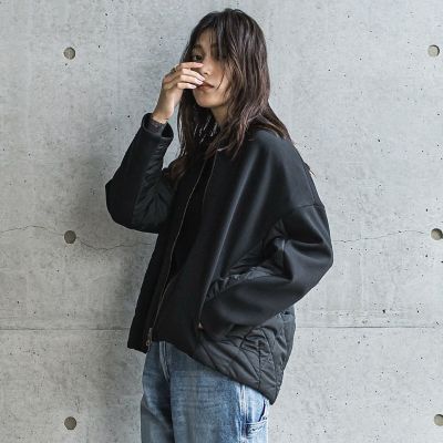 ＜MAYSON GREY（Women）＞ダンボール×キルティングミドルノーカラーブルゾン