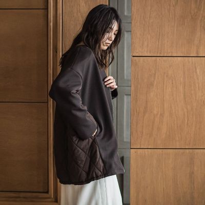 MAYSON GREY（Women）/メイソングレイ ダンボール×キルティングロングノーカラーブルゾン 10ブラウン コート・ジャケット【三越伊勢丹/公式】