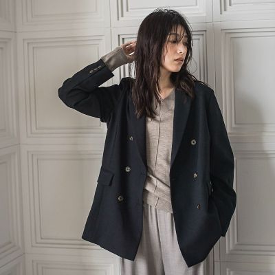 L'ESAGE ダークグレー ダブルブレストジャケット L'ESAGE ダークグレー ダブルブレストジャケット L'ESAGE