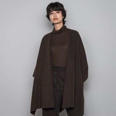 MAYSON GREY（Women）/メイソングレイ ニット両面パイルノーカラーポンチョ 10ブラウン アウター【三越伊勢丹/公式】