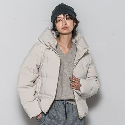 MAYSON GREY 袖口リブシームレスダウンジャケット - オフホワイト M メイソングレイ MAYSON GREY 袖口リブシームレスダウンジャケット