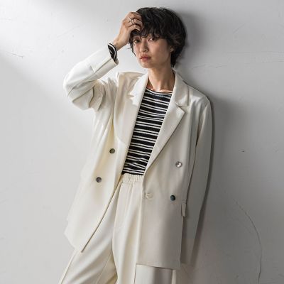 ＜MAYSON GREY（Women）＞【えらべるＳＥＴ　ＵＰ】叶えるダブルブレストジャケット≪手洗い可能≫