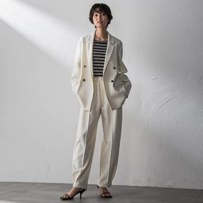 えらべるSET UP】叶えるダブルブレストジャケット≪手洗い可能 