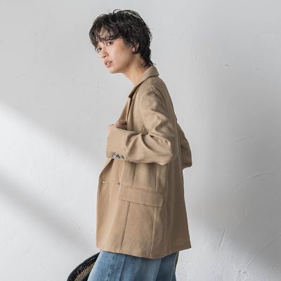 807 シーナリー メッシュジャケット ベージュ 金ボタン ダブルブレスト セール】ダブルブレストメッシュジャケット（その他アウター）｜URBAN