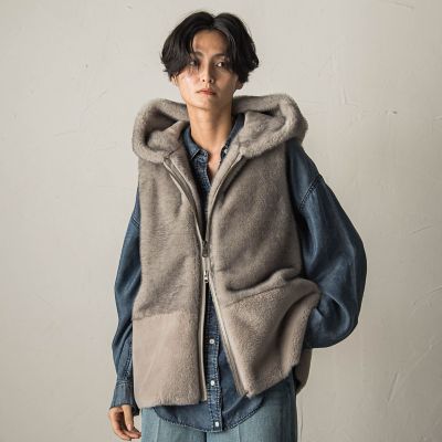 エコミンクファー×フェイクムートンベスト | MAYSON GREY (Women
