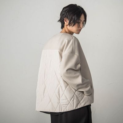 ダンボール×キルティングミドルノーカラーブルゾン | MAYSON GREY