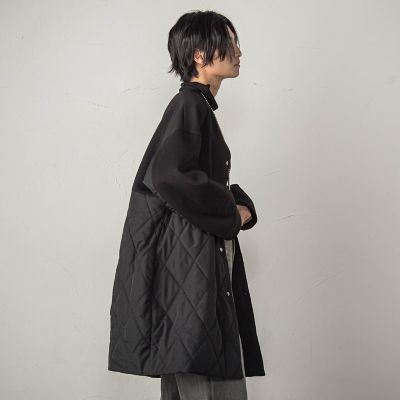 ダンボール×キルティングロングノーカラーブルゾン | MAYSON GREY