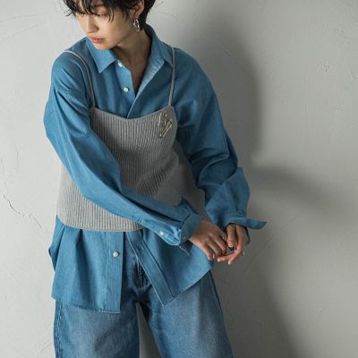 メイソングレイ✨ホワイト半袖シャツ刺繍入り クリーニング済み