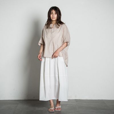 バックギャザー刺繍ブラウス≪手洗い可能≫