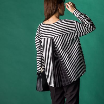 MAYSON GREY / メイソングレイ プリーツドッキングプルオーバー≪洗濯機で洗える≫ メイソングレイ MAYSON GREY プリーツドッキングプルオーバー