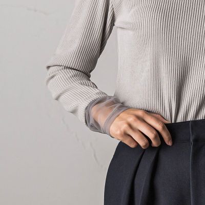 ＜MAYSON GREY（Women）＞チュールドッキングベロアＲＩＢプルオーバー≪手洗い可能≫