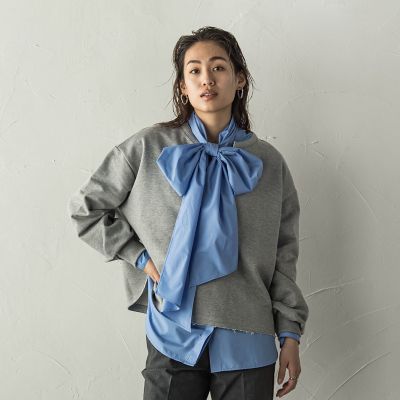 スキッパー裏毛スウェットプルオーバー≪洗濯機で洗える