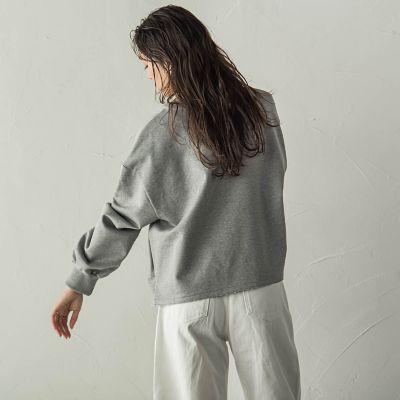 スキッパー裏毛スウェットプルオーバー≪洗濯機で洗える
