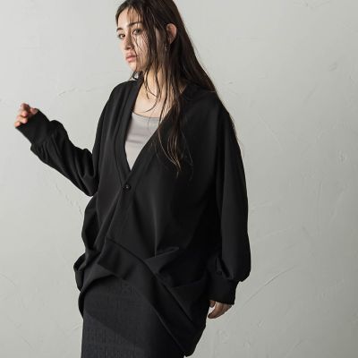＜MAYSON GREY（Women）＞タックデザインオーバーカーディガン≪洗濯機で洗える≫