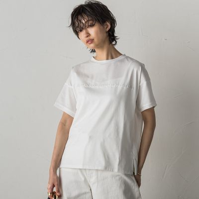 ＜MAYSON GREY（Women）＞エンボスロゴＴシャツ≪手洗い可能≫