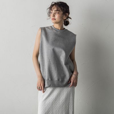 ＜MAYSON GREY（Women）＞スウェットルーズベスト≪洗濯機で洗える≫