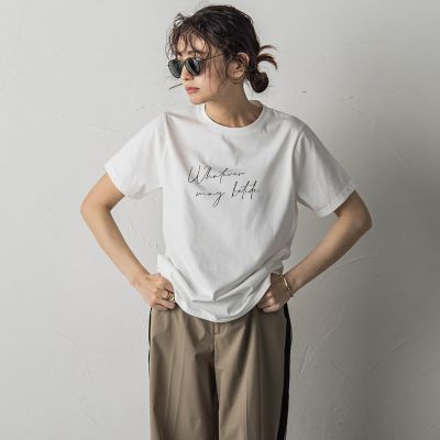 ＜MAYSON GREY（Women）＞ハンドメッセージロゴＴシャツ≪洗濯機で洗える≫