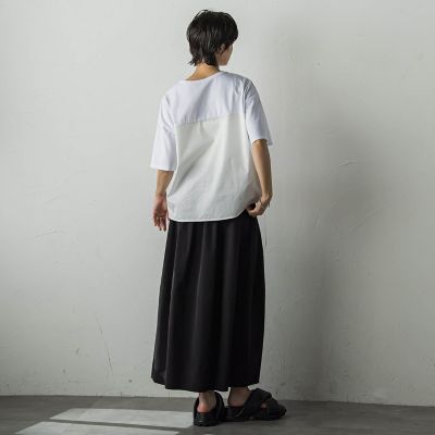 裾リブ前後異素材プルオーバー≪手洗い可能≫