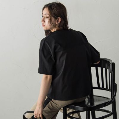 裾リブ前後異素材プルオーバー≪手洗い可能≫