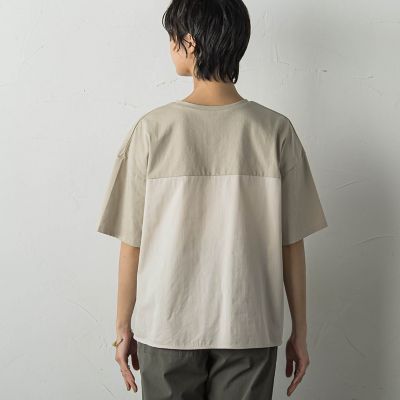 裾リブ前後異素材プルオーバー≪手洗い可能≫