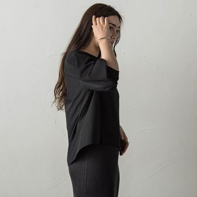 異素材コンビネーションプルオーバー≪洗濯機で洗える≫