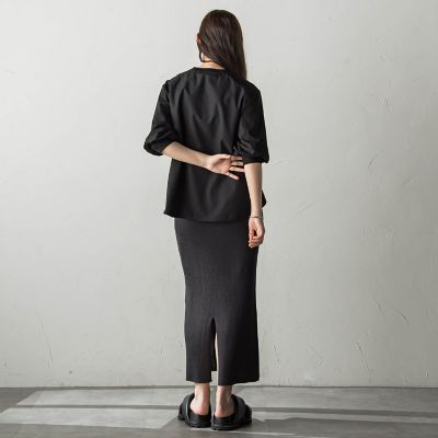 異素材コンビネーションプルオーバー≪洗濯機で洗える≫
