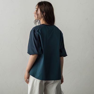 異素材コンビネーションプルオーバー≪洗濯機で洗える≫