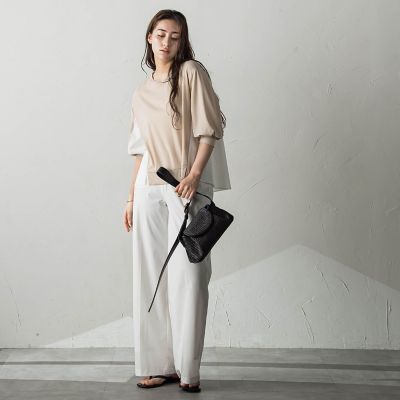 異素材コンビネーションプルオーバー≪洗濯機で洗える≫