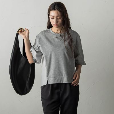 異素材コンビネーションプルオーバー≪洗濯機で洗える≫