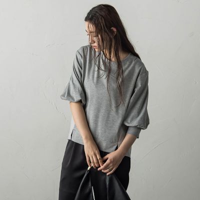 異素材コンビネーションプルオーバー≪洗濯機で洗える≫