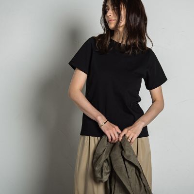 配色ステッチコンパクトＴシャツ≪洗濯機で洗える≫