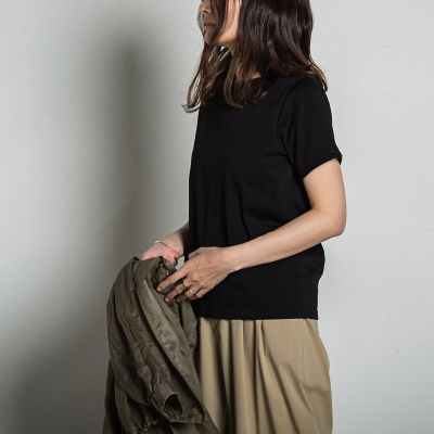 配色ステッチコンパクトＴシャツ≪洗濯機で洗える≫