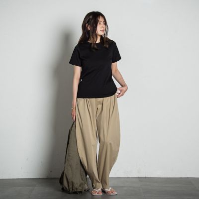 配色ステッチコンパクトＴシャツ≪洗濯機で洗える≫