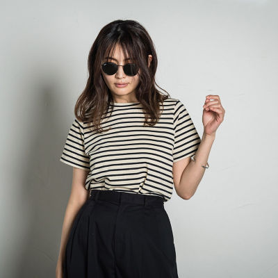 ＜MAYSON GREY（Women）＞配色ステッチコンパクトＴシャツ≪洗濯機で洗える≫