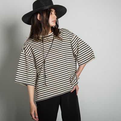 ＜MAYSON GREY（Women）＞配色ステッチＢＩＧ　Ｔシャツ≪洗濯機で洗える≫