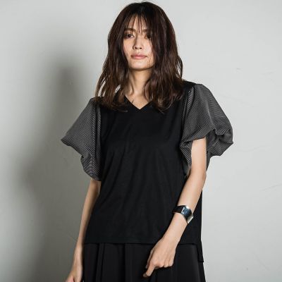 MAYSON GREY（Women）/メイソングレイ ストライプツイストバルーンプルオーバー≪手洗い可能≫