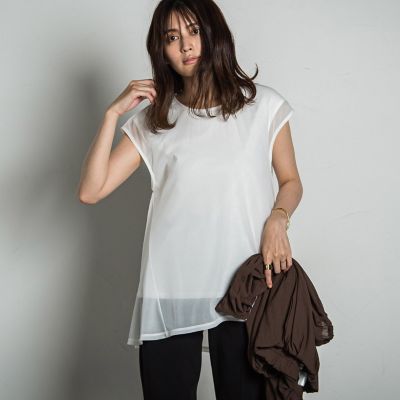 ＜MAYSON GREY（Women）＞シアーレイヤードフレアタンクトップ≪洗濯機で洗える≫