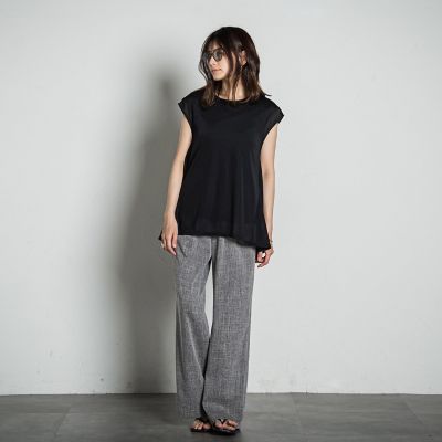 シアーレイヤードフレアタンクトップ≪洗濯機で洗える≫