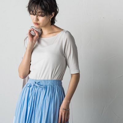 【SALE】MAYSON GREY（Women）/メイソングレイ シアーテレココンパクトTシャツ&#8810;洗濯機で洗える&#8811; 13ライトグレー トップス【三越伊勢丹/公式】